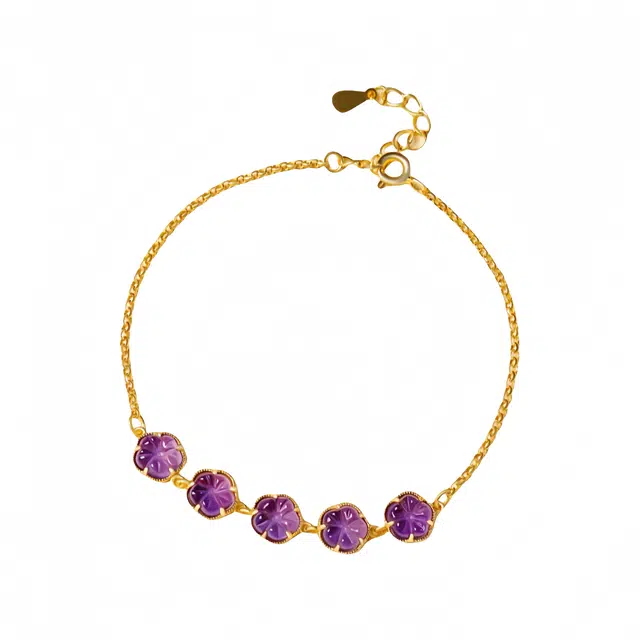 子婳 叠小众精致轻奢优雅百搭高级感#好运 紫水晶 手链 女款