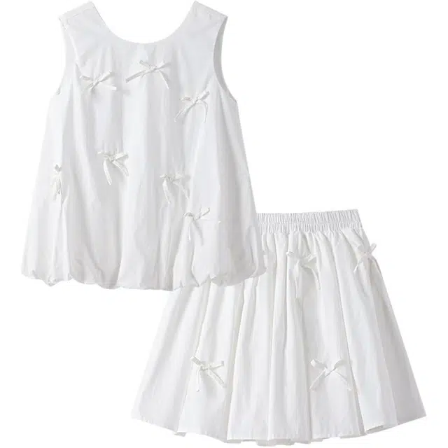 THREE Bow Tie Sleeveless Set