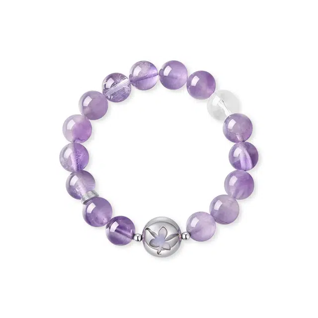 谧月珠宝 多彩多宝八方来财时来运转国朝新中式暴富转运有钱花平安守护小众设计精致百搭轻奢风好运天然 紫水晶 手串 男女同款情侣款