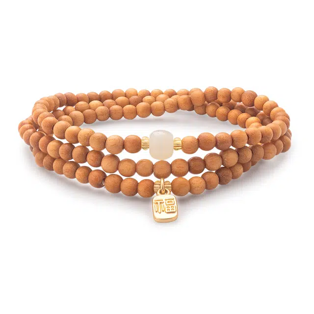 周帝王 多圈诸事喜乐国风小众新中式复古新中式百搭福禄吉祥时尚百搭好运 檀木 手串 男女同款情侣款
