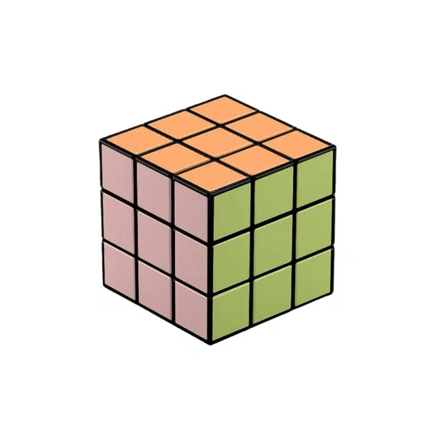 万格 纯色马卡龙三阶渐变创意益智顺滑初学者解压玩具 魔方