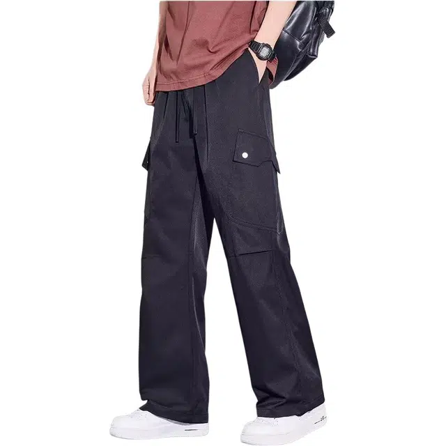 隐狼世家 冰丝夏季薄款直筒裤中高腰长裤工装裤 男款