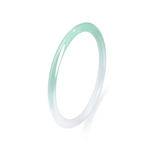 老凤祥 半山水美人条 远山黛水墨渐变国潮 新中式宫廷风雅韵 汉服旗袍清雅清雅款 清冷高级感百搭#好运 玉髓 手镯 女款