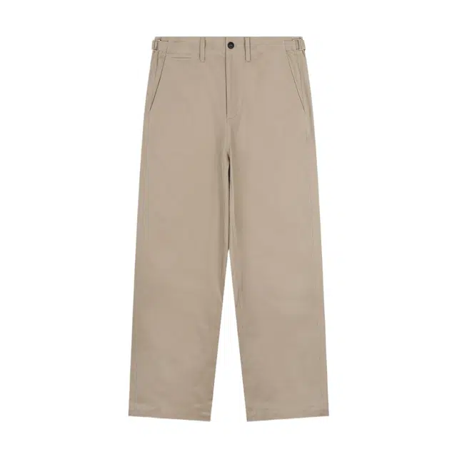 BESLOW COTTON TWILL LOOSE FIT PANTS