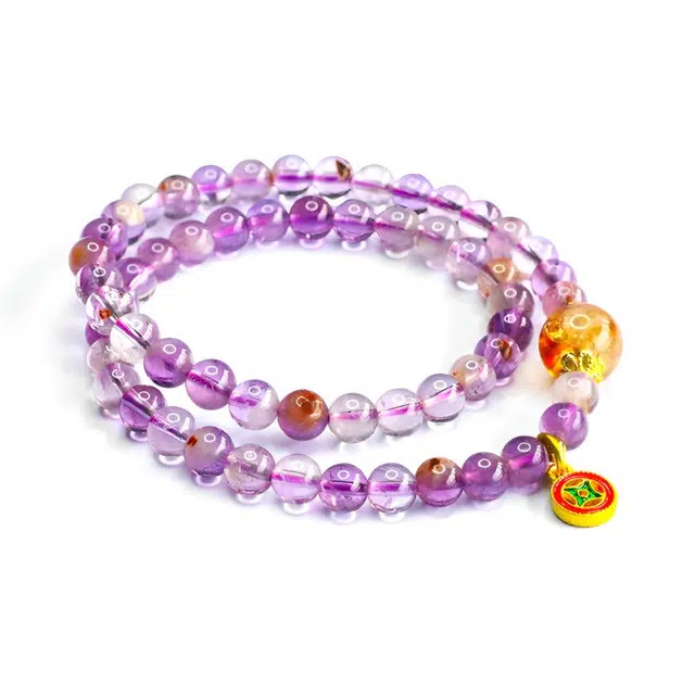 絮物 【前程似锦】双圈国潮新中式轻奢小众设计高级感出街神器温柔甜美气质可爱上岸#好运 紫水晶 手串 男女同款情侣款