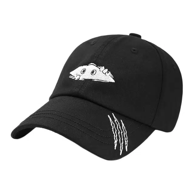 肯默 趣味卡通刺绣街头嘻哈遮阳防晒 棉 鸭舌帽 男女同款情侣款