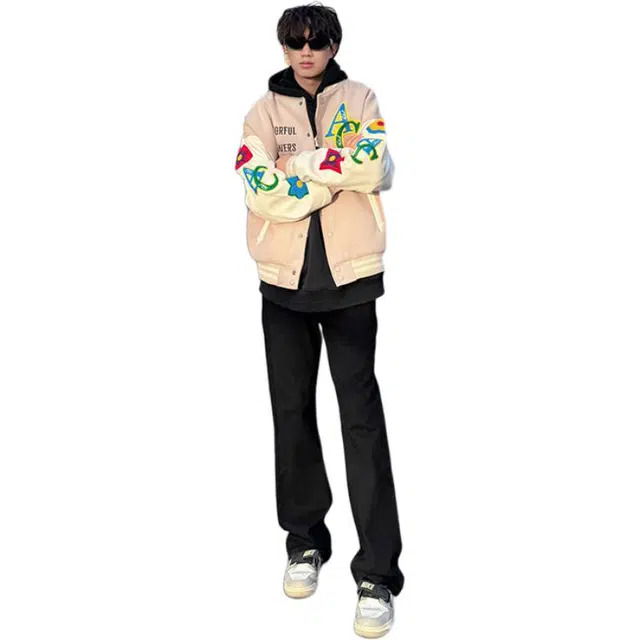 物质公式 复古高街潮牌美式纯色直筒休闲宽松百搭牛仔裤 男女同款