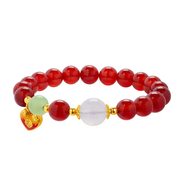 素于 新中式国风潮流创意转运珠招财暴富水逆退散招挑花优雅百搭温柔#好运处理 玛瑙 手串 男女同款情侣款