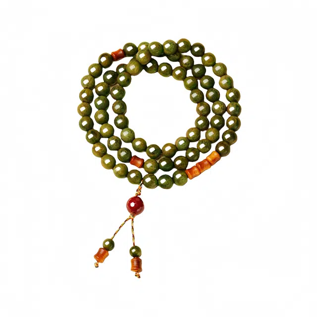 子婳 多圈串珠文玩手持念珠复古典雅气质时尚优雅 绿檀 木作手串 女款