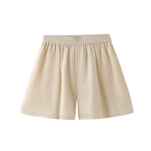 花栗鼠小姐 普罗旺斯夏日慵懒度假风宽松高腰简约休闲短裤 女款