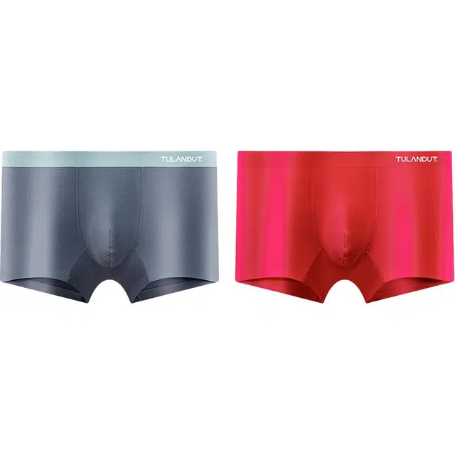 图兰朵 轻盈清爽高级抗菌柔软亲肤透气吸汗不闷热舒适无痕不紧勒防夹臀平角内裤 男款