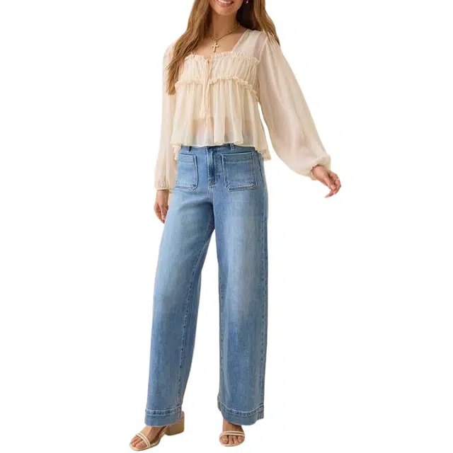 ALTAR'D STATE Chiffon Babydoll Top Darsea