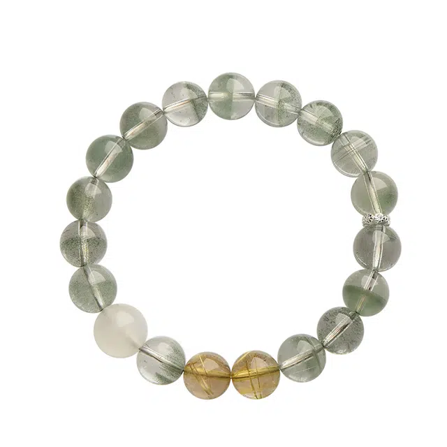 茂琼 时尚 清新 财富女神小众设计简约小众高级感百搭饰品#好运 绿幽灵 手串 女款