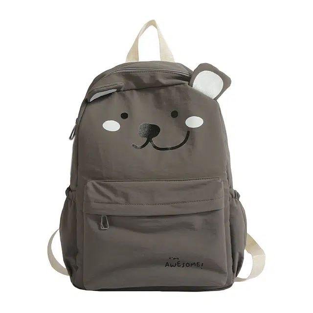 帕克熊 搞怪呆萌可爱日常大容量轻便舒适 尼龙布 双肩包 男女同款情侣款 多色