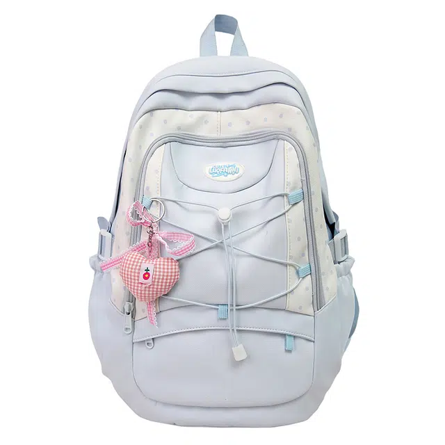 笛贝嘉 韩版可爱轻便大容量校园背包旅行中小学生学生书包 尼龙 双肩包 大号 男女同款情侣款 多色