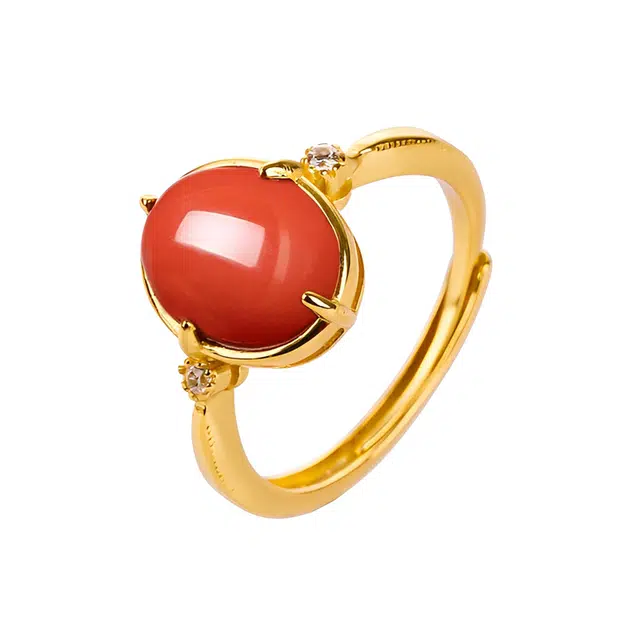 琦珂 鸿运相伴复古新中式做旧吉利#好运天然 玛瑙 戒指 女款