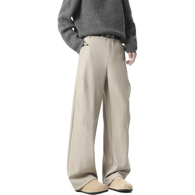 帝狼牛 美式立体垂感西裤高级感宽松阔腿裤子休闲裤 男女同款