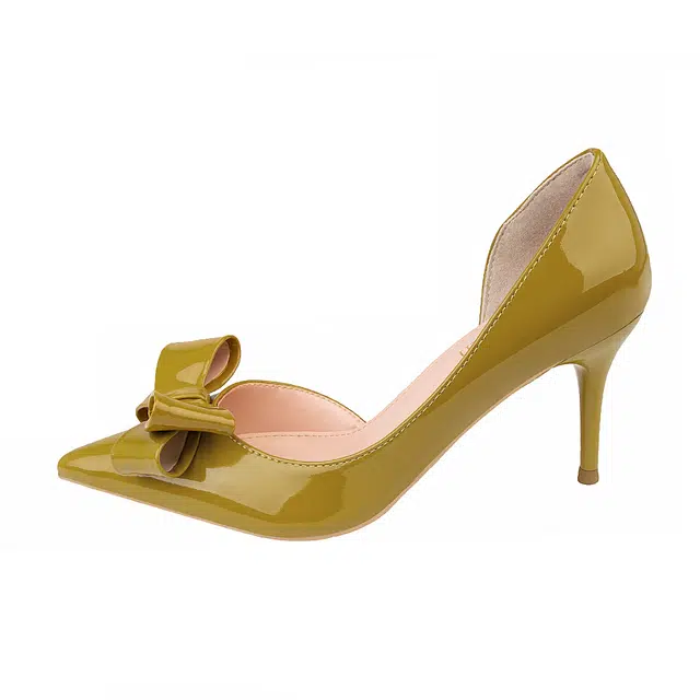 拾伍象 韩版时尚通勤百搭蝴蝶结个性 细跟 高跟鞋 女