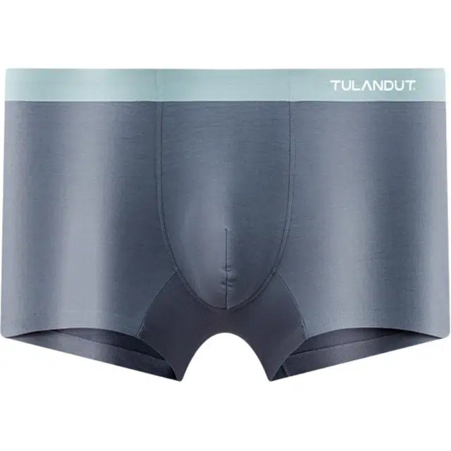 图兰朵 腰边字母超薄透气吸汗不闷热舒适无痕时尚弹力柔软中腰防夹臀不紧勒平角内裤 男款