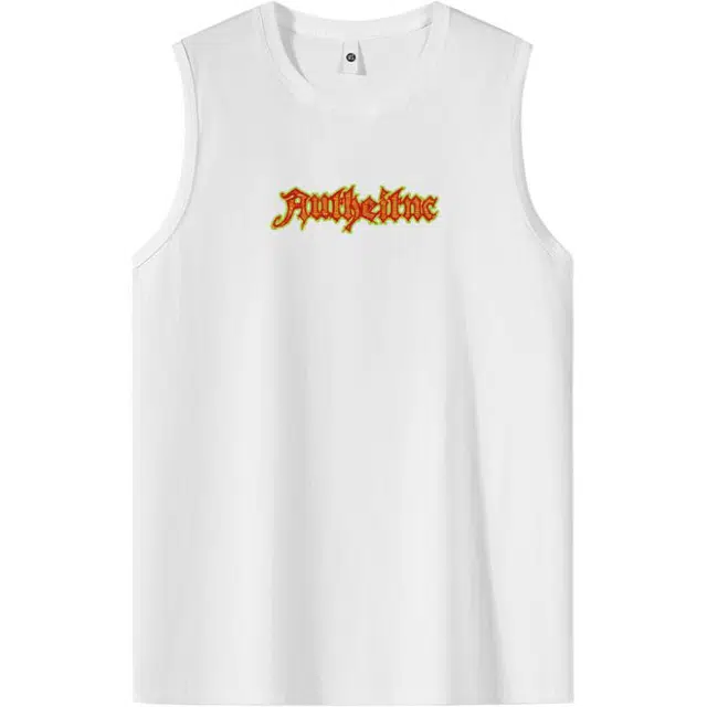 棉基因 夏季吸湿透气宽松圆领纯棉外穿打底衫篮球运动复古哥特风天使印花美式街头艺术涂鸦健身跑步无袖坎肩背心 男女同款