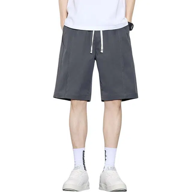 隐狼世家 冰丝夏季薄款宽松外穿速干五分裤夏天凉感运动五分裤子休闲短裤 男款