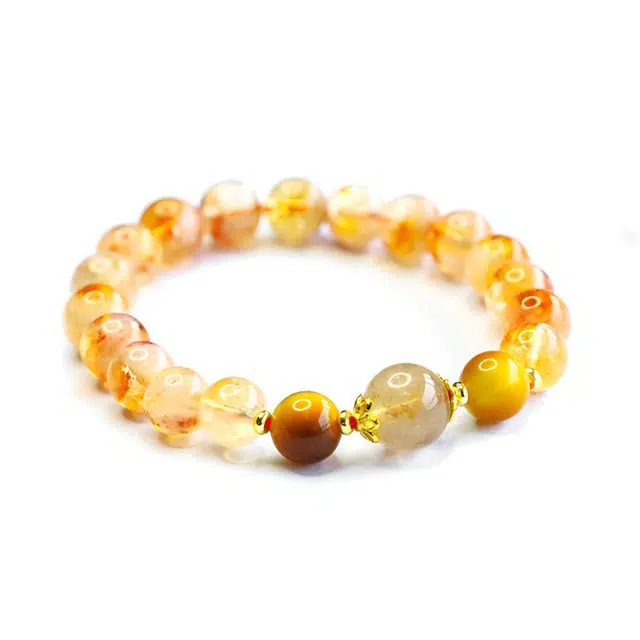 絮物 平安喜乐 温柔可爱气质甜美 国潮新中式轻奢小众设计高级感#好运 金发晶 手串 男女同款情侣款