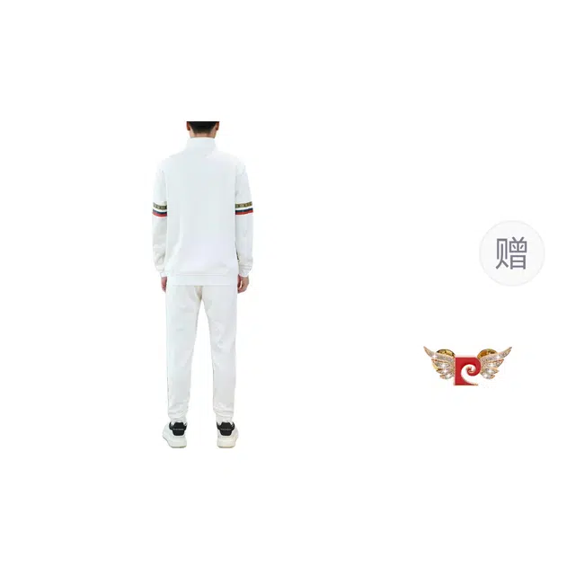 大白鲨 高端潮流搭配字母/数字/文字常规立领宽松型套头休闲运动套装 男女同款