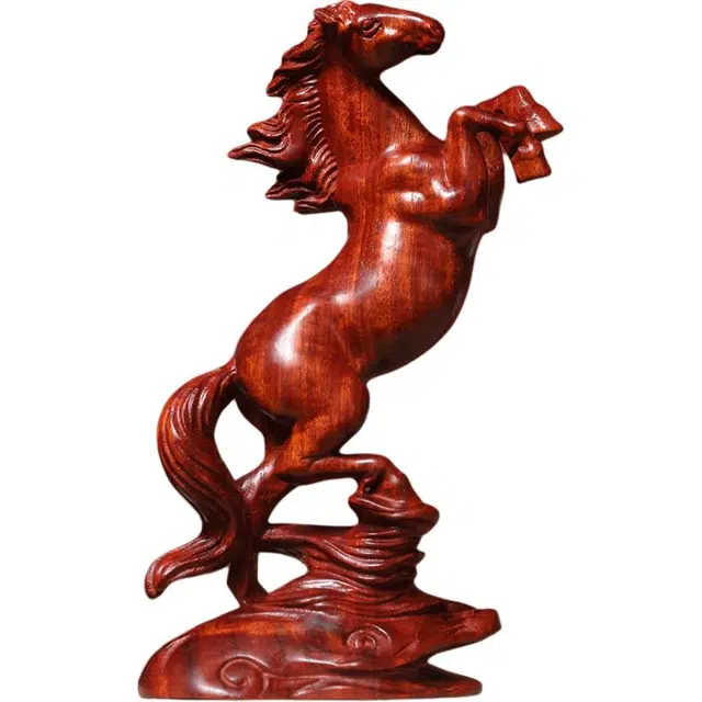 得笙陌 马到成功木雕实木家居摆设 血檀 摆件 男女同款情侣款