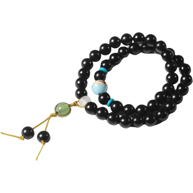 【时来运转】 灵晔 新中式国潮复古文艺潮流小众设计时尚百搭文玩佛珠念珠转运珠精致可爱手饰饰品#好运 黑檀 手串 男女同款情侣款