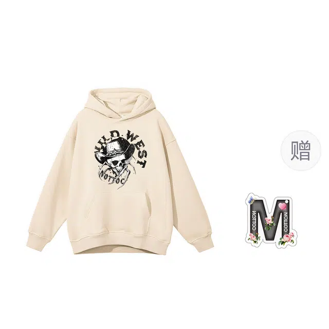 棉购 美式潮流连帽高级感休闲卫衣 男女同款