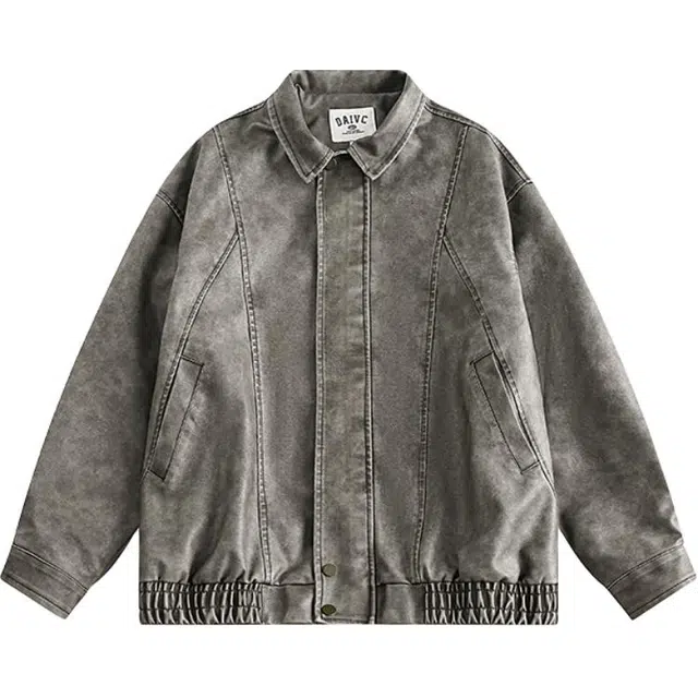 奇迹街区 潮牌复古工装宽松休闲教练夹克外套 男女同款