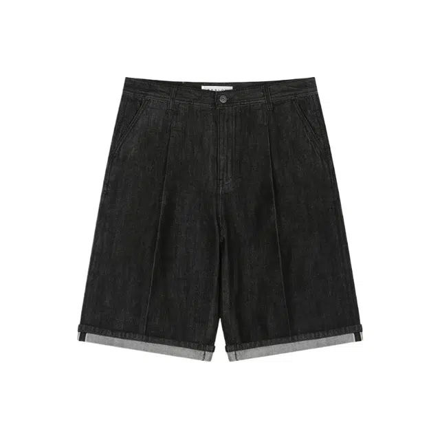 BESLOW WIDE FIT SELVAGE DENIM SHORTS