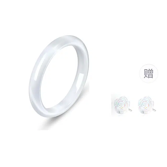 【白月光与玫瑰】 潮宏基 新中式古风 温润如玉清冷高级感 潮流年轻时尚百搭 玻璃猫眼 手镯 女款