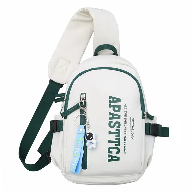 帕克熊 日常通勤上课轻便舒适时尚百搭 尼龙 胸包 男女同款情侣款 白色/黑色/绿色