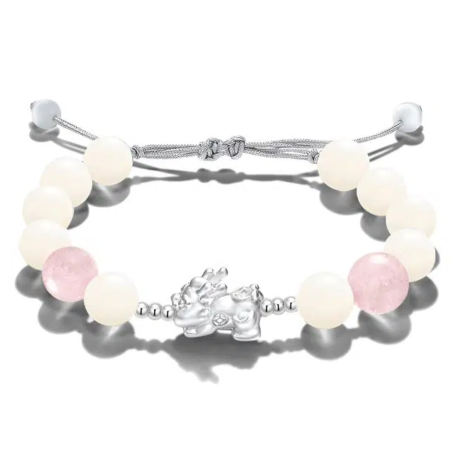 余笙情 招财貔貅 新中式简约高级精致轻奢复古国潮风 时尚本命年立体貔貅/时来好运小众设计 菩提子/菩提籽 手链 男女同款情侣款