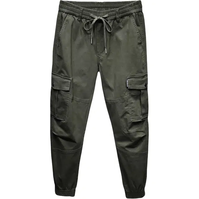 半空山 美式复古高街拼接设计多口袋舒适透气宽松百搭束脚工装裤 男女同款