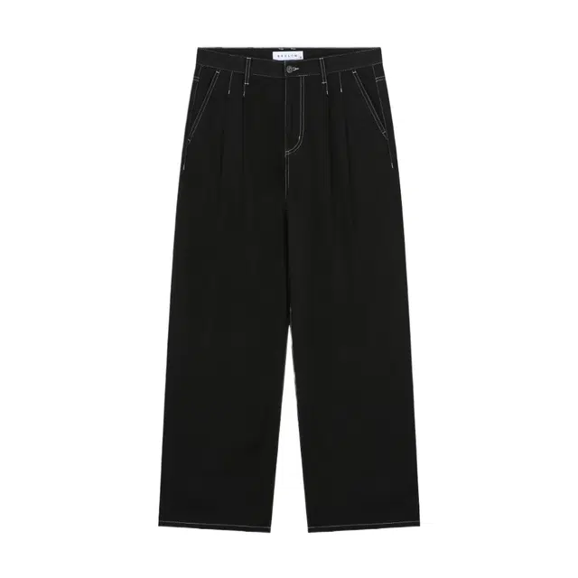 BESLOW WIDE FIT TWO TUCK LINEN DENIM PANTS