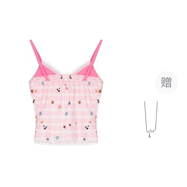 识恩 格子外穿夏季沙滩辣妹修身抹胸小上衣吊带 女款