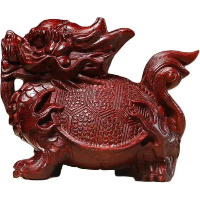 得笙陌 龙龟木雕文玩新中式工艺品 绿檀 摆件 男女同款情侣款