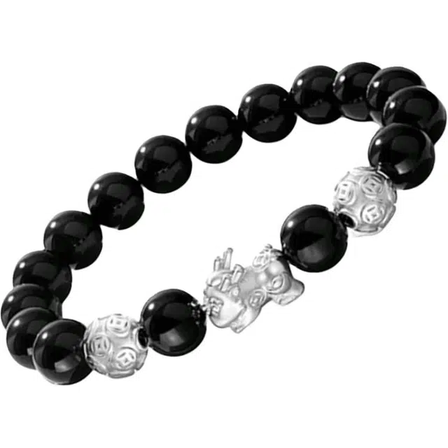 余笙情 貔貅宝宝轻奢时尚百搭平安喜乐吞金兽 黑檀 手串 男女同款情侣款