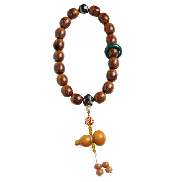 宣华意 中式国风典雅精致时尚十八籽文玩配饰盘玩虎牙天珠葫芦正品佛珠手持念珠 紫金鼠 手串 男女同款情侣款