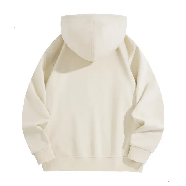 棉致 魔术杠简约纯色牛奶丝抗皱无性别主义美式街头时尚舒适宽松休闲拉链开衫连帽卫衣 男女同款