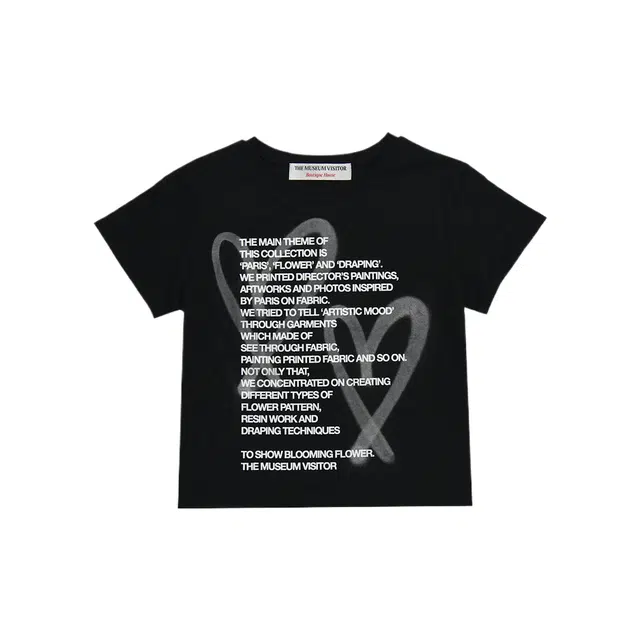 THE MUSEUM VISITOR CROP HEART SPRAYED T