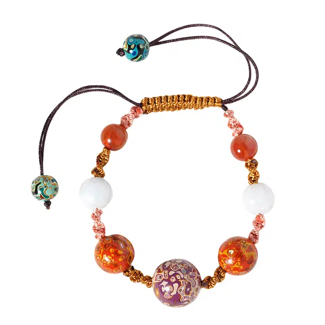 茂琼 简约 时尚复古工艺手工民族风镶嵌螺钿配饰配件饰品高级感 大漆 手链 女款