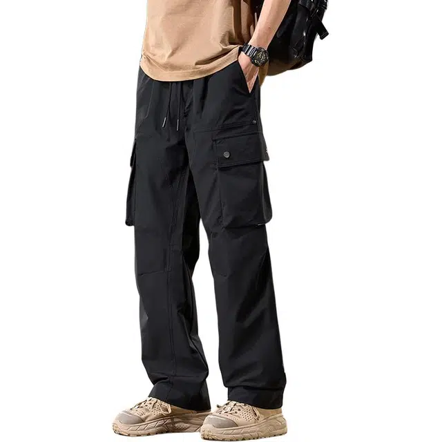 协协乐 高端冰丝夏季薄款凉感透气美式城市机能运动设计感伞兵休闲长裤春秋百搭潮牌工装裤 男款