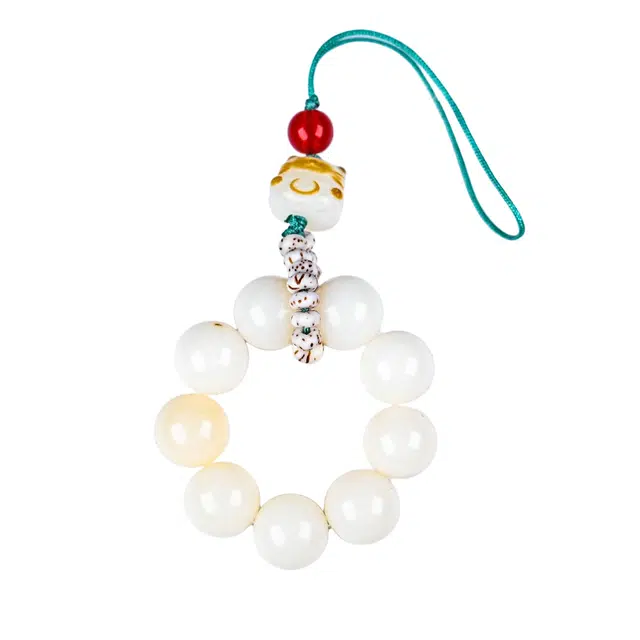 素于 炭烤猫爪招财纳福转运珠增旺气场平安喜乐轻奢高级感小众设计国潮文玩饰品#好运 白玉菩提 手机链 男女同款情侣款