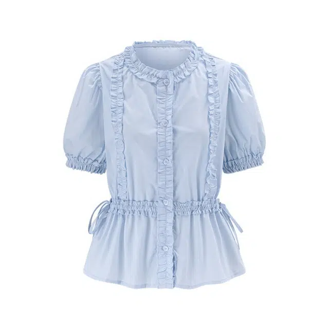 THREE French Court Style Ruffle Collar Shirt