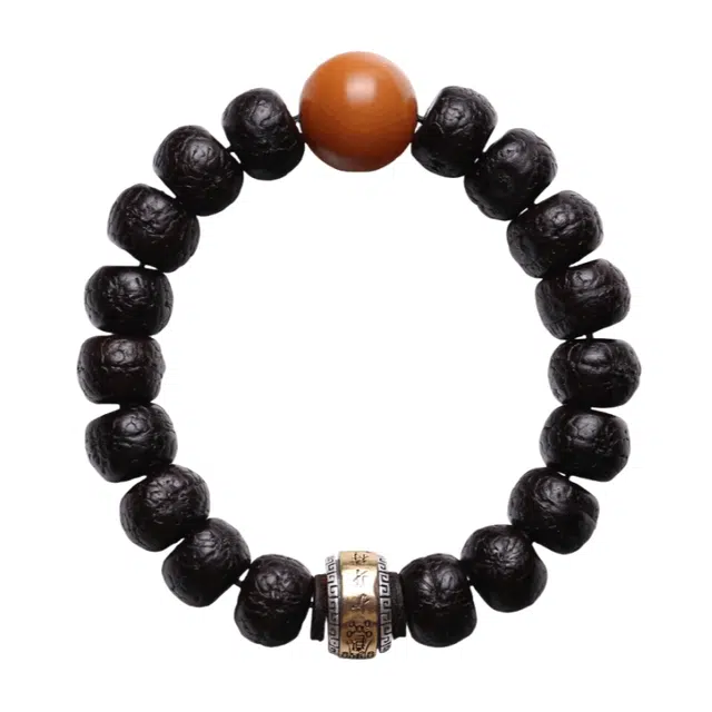 宣华意 【收藏级】单圈手持佛珠原籽包浆把玩念珠 凤眼菩提 手串 男女同款情侣款