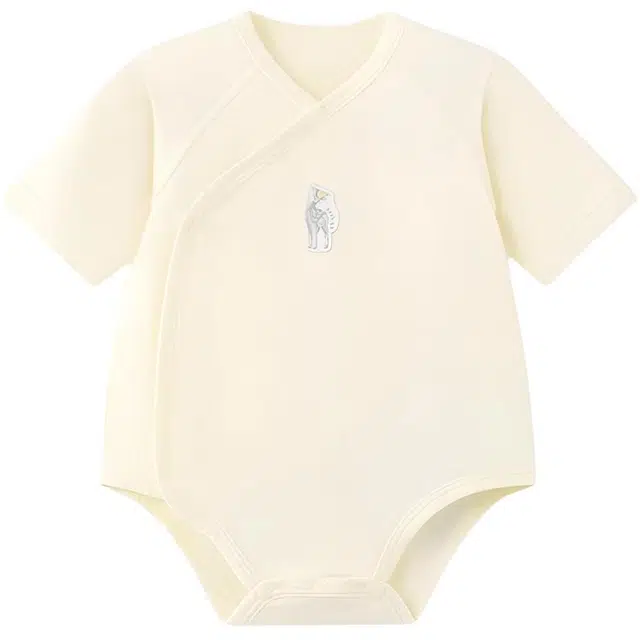 英氏爬服 夏季透气丝麻抗菌短袖休闲 短爬 婴幼童