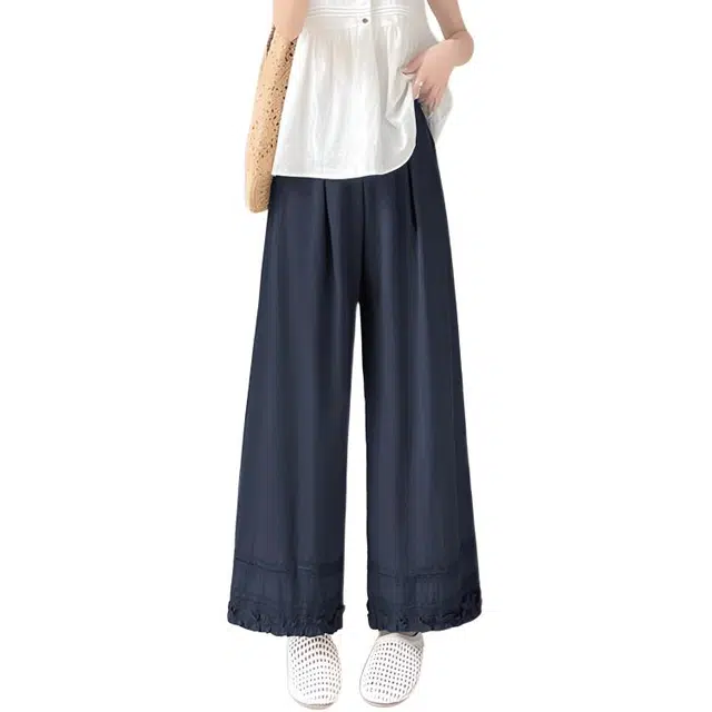 沐晓欣 高腰薄款阔腿宽松休闲裤 女款